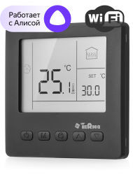 Терморегулятор Terma TRm030 с Wi-Fi управлением, чёрный, 16А