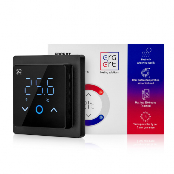 Терморегулятор ERGERT ETR-380W, сенсорный, Wi-Fi, черный